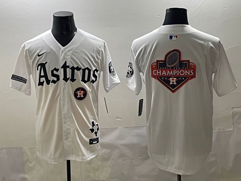 Men 2025 Houston Astros Blank White Five generations Joint Name Nike MLB Jersey style 30